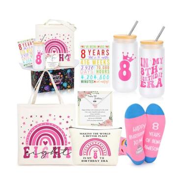 Imagem de JTENGTOP Presente de menina adolescente bonita de 8 anos, presentes para meninas adolescentes bonitas de 8 anos, top popular doce presente 8º aniversário decorações cesta conjunto de 4