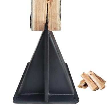 Imagem de JINHAN Divisor de lenha para chamas – A ferramenta de divisão de toras resistente para fogão a lenha e fogueira, divisor de madeira de 17 cm para casa, acampamento e mais