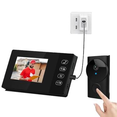 Imagem de Vídeo Porteiro com Monofone, Vídeo Interfone IP44 à prova de água, tela IPS de 4.3 polegadas, áudio bidireccional, visão noturna, não é necessário WiFi