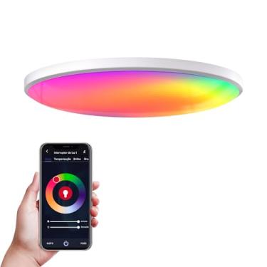 Imagem de Luminaria de Teto, Plafon LED inteligente, Luz de Teto Inteligente Wi-Fi RGB+CCT 24W, Ø30 cm – Alexa/Google, App Tuya/Coibeu, 2700K-6500K, 800 lúmens