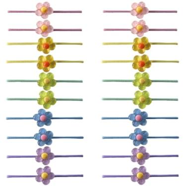 Imagem de MARYLAVENDER Laços de cabelo extra pequenos para todos os tipos de cabelo sem costura pôneis elásticos suportes de rabo de cavalo elásticos acessórios de cabelo mulheres meninas crianças 20 peças