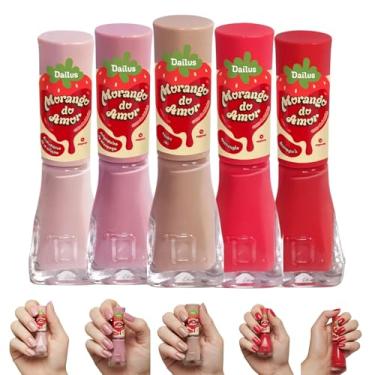 Imagem de Kit 6 Esmaltes Dailus Coleção Morango do Amor Esmalte Com Cheirinho (KIt 5 Cores)