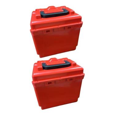Imagem de simhoa 2x Caixa de bateria para bicicleta elétrica Recipiente de bateria Caixa de armazenamento para bicicleta elétrica, Vermelho
