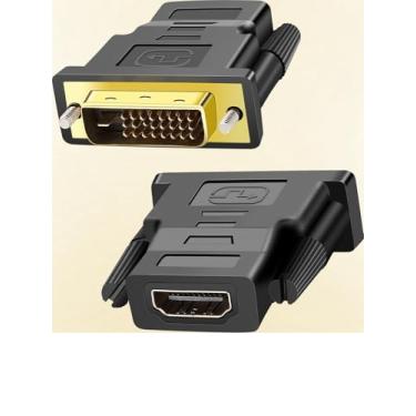 Imagem de Pacote com 2 conversores bidirecionais HDMI para DVI - 1080p DVI-D (24+1) conector macho para HDMI fêmea para monitor, HDTV, TV Box, projetor