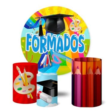 Imagem de Trio Capas Cilindro + Painel Sublimado 1,50m Formatura (K1FOR0015)