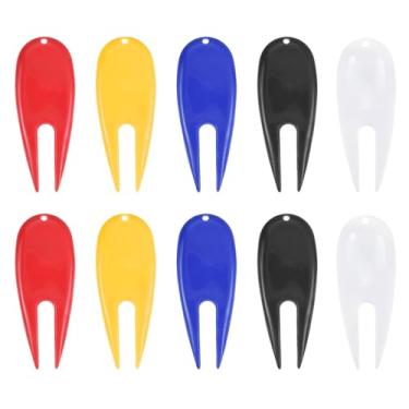 Imagem de Ferramenta de reparo Golf Divot, pacote com 10 ferramentas de reparo de marcas de golfe de plástico marcador de bola para golfista, 5 cores