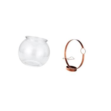 Imagem de Fenteer Suporte para Garrafa de Vinho em Ferro Transparente para Aquário, Ornamento Doméstico Transparente, Vaso para Aquário, Organizador de Mesa de Metal Pa