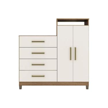 Imagem de Cômoda De Quarto áurea C- 2 Portas 4 Gavetas E Pés Amendola-off White - Demóbile