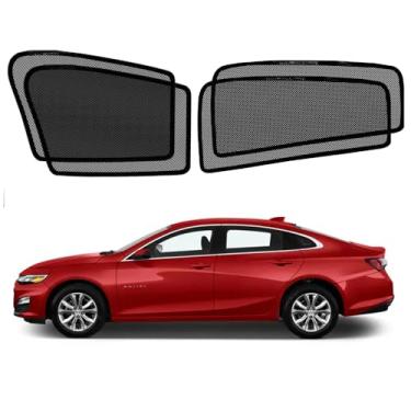 Imagem de BWEN Para-sol para janela apto para Chevrolet Malibu 2016-2025, persianas magnéticas de janela de carro para proteção solar/calor, mantém o veículo fresco para acampamento cochilo, 4 peças