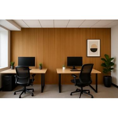 Imagem de 20 Placas Adesivas Ripada Montável MDF 45x11 (Freijó)