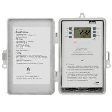 Imagem de Suraielec Temporizador de piscina, interruptor de temporizador digital de 7 dias, 40 AMP resistente, 120/240/277 VCA, caixa de temporizador programável 2HP para bomba de piscina, aquecedor de água