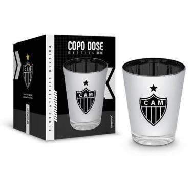 Imagem de Copo Dose Atlético Mineiro Metalic Cachaça Galo Oficial - Brasfoot