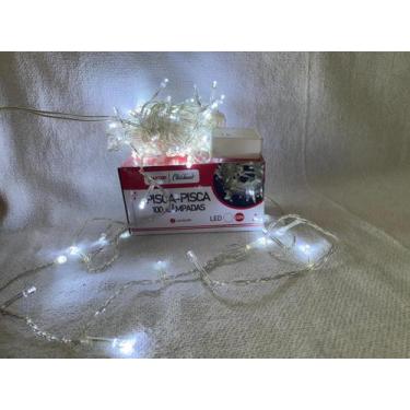 Imagem de Pisca Pisca Natal Led 100 Lâmpadas Branco Quente 8 funções 110v - Fuxi