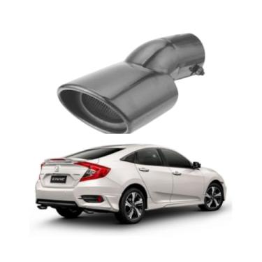 Imagem de Ponteira Escapamento Honda Civic G10, Aço Inoxidável, Instalação Fácil (Grafite)