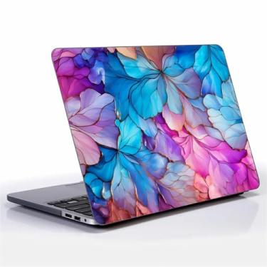 Imagem de FKBRCL4U Capa para MacBook Pro de 13 polegadas, capa preta, folha gradiente, padrão de borda dourada, versão 2013-2015, Mac Pro Retina 13 A1425/A1502, capa rígida de plástico, capa preta para