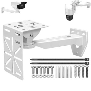 Imagem de CTXSumTec Suporte de parede de alumínio para câmeras de segurança com adaptador em forma de L - suporte interno/externo resistente, compatível com câmeras Dome/IP/PTZ, fácil instalação para vigilância
