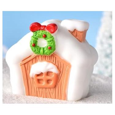 Imagem de Enfeite de resina para pendurar na vila de Natal - Exibição de casa de inverno em miniatura