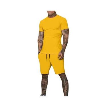 Imagem de Conjunto Esportivo Masculino Verão - Camiseta e Shorts Respiráveis e E