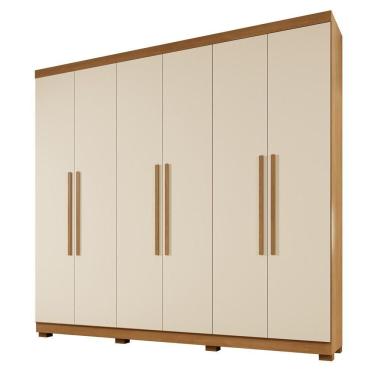 Imagem de Guarda Roupa New Master 6 Portas 4 Gavetas 10 Prateleiras Cinamomo Off