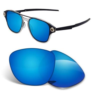 Imagem de Biyxpiv Lentes de substituição de 1,5 mm compatíveis com óculos de sol Oakley Coldfuse OO6042 52 mm, antiarranhões e resistentes a impactos, Azul gelo espelhado