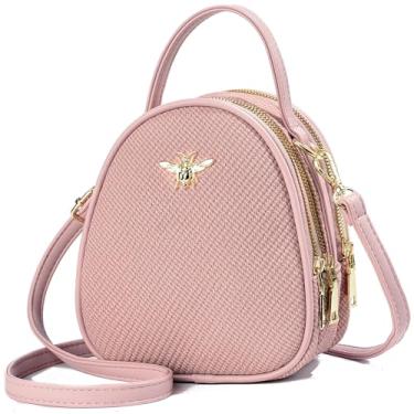 Imagem de Bolsa tiracolo pequena bolsa de ombro feminina elegante bolsa mensageiro bolsa e carteira de mão, Rosa 1-Z, Small, Bolsa tiracolo pequena para mulheres, bolsa de ombro e bolsa pequena