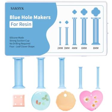 Imagem de SAKSYK 25 peças para fazer furos de trevo de quatro folhas para resina (2/3/4/6/8 mm) - Ferramenta inovadora e eficiente de fazer furos para resina epóxi e UV, serve para todos os moldes de silicone
