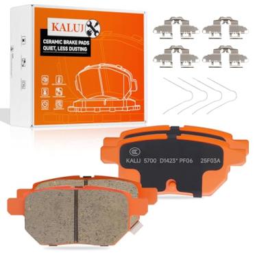 Imagem de KALUJ Pastilhas de freio traseiras de cerâmica D1423 adequadas para Lexus CT200h 2011-2017, para Toyota Prius 2010-2018, para Prius Plug-In 2012-2015, para Scion iM 2016, para Toyota Corolla iM 2017