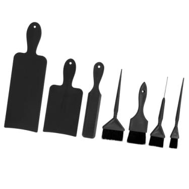 Imagem de Zhjvihx Placa de Destaque Balayage, 7pcs Melhoram a Eficiência Placa de Destaque e Kit de Pincel Balayage Se Aplicam Uniformemente para Barbearias (Preto)
