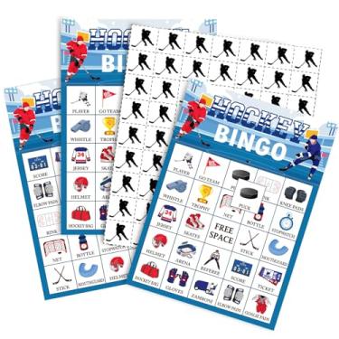 Imagem de Liliful 35 peças de jogos de bingo de hóquei, 24 jogadores, hóquei no gelo, cartas de bingo, temas esportivos, jogos de festa para adultos, atividades em sala de aula, esportes, lembrancinhas de