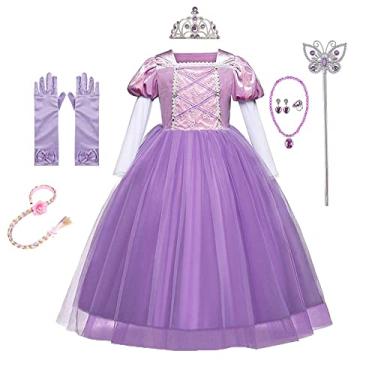 Imagem de Izkizf Fantasia de Princesa Sofia para festa de Halloween, cosplay, fantasias chiques com acessórios, #004 Sofia Dress, 5-6X