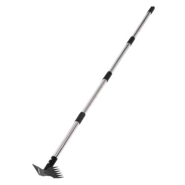 Imagem de Domary Ferramenta Extrator de Ervas Daninhas, Alça Ajustável Removível 2 Em 1 Enxada de Ação de Ancinho de Mão para Jardim, Pátio, Fazenda Com Alça Longa, Ideal para Puxar, Cavar,