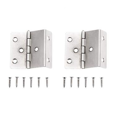 Imagem de 2 pcs Porta de armário antique Triple móveis da dobradiça 6 buracos decoração jóias caixas de madeira de bagagem Decoração de móveis 43 * 17mm YYDFPIIA (Color : B)