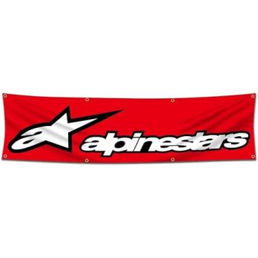 Imagem de Compatível com Alpinestar Banner Bandeira Carro Motor Garagem Loja Bandeiras para Decoração de Parede de Loja de Garagem (2X8FT)