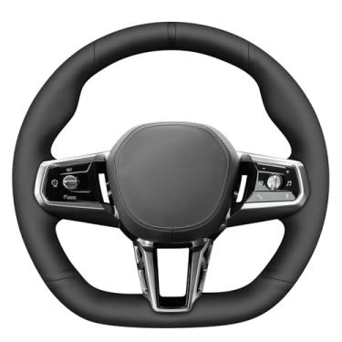 Imagem de MEWANT Capa de volante de carro costurada à mão para série 5 G60 2024/7 séries G70 2023-2025/i5 G60 2024/i7 G70 2023-2025 acessórios para volante