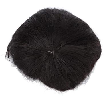 Imagem de Generic Peruca Curta Masculina, Extensão de Cabelo Preto, Perda de Cabelo, Toppers de Uso Simples para Festas, Cosplay, Fibra de Alta Temperatura