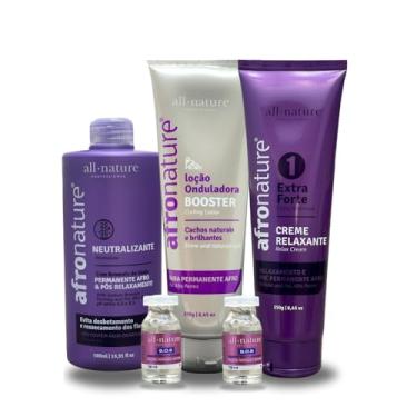 Imagem de Kit Afro Nature De Neutralizante E Relaxante Com Loçao Onduladora Booster E Cistina SOS Capilar 2Un All Nature