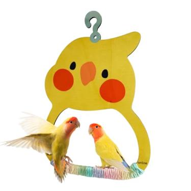 Imagem de Brinquedo de balanço de pássaros – gaiola interna para papagaios – Exercitador de mastigar para moer bico, decoração de madeira para habitat de animais de estimação para conure, calopsita, periquita