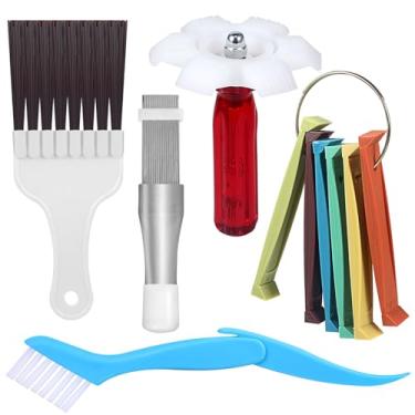 Imagem de Kit de limpeza de pente de barbatana de ar condicionado, 10 peças, escova de limpeza de bobina CA, 5 pentes de barbatana diferentes, alisador de aleta, pente de evaporador AC, ferramenta de limpeza de