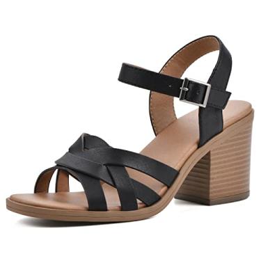 Imagem de WHITE MOUNTAIN Sandália feminina de salto Bergen, Preto/Polido/Liso, 40