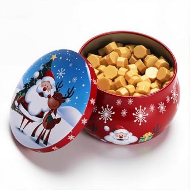 Imagem de Contas de cera de vedação de Natal, contas de lacre de ouro âmbar para convites de Natal, cartas de ano novo, convites de casamento, cartas, envelopes, embalagem de artesanato (embalado em lata)