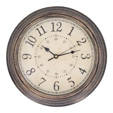 Imagem de YOUTHINK Relógio de Parede Vintage, Movimento Silencioso de Quartzo, Relógio Decorativo Redondo, 12 Tamanhos para Sala de Estar e Quarto (#12)