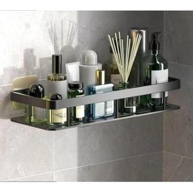 Imagem de Kit Suporte Organizador de Metal para Banheiro e Cozinha – Prateleira Porta Shampoo e Utensílios, Instalação Sem Furo, Aço Inoxidável, Adesivo Incluso(12)