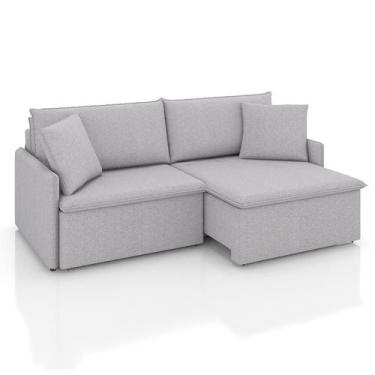 Imagem de Sofá 3 Lugares Retrátil e Reclinável Stilo Linho Prata 234 cm - Modern