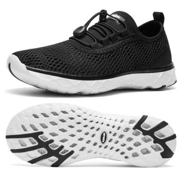 Imagem de ALEADER Tênis aquático masculino estiloso, tênis aquático Xdrain de secagem rápida, leve e confortável, Preto/branco, 39