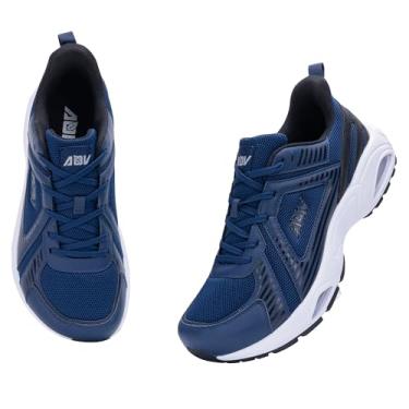 Imagem de N BESUNEW Tênis de corrida masculino com bico largo, ortopédico, fascite plantar, suporte de arco, tênis de caminhada para academia, corrida, esportes EUA 40-13, Azul-marinho, 10 Wide