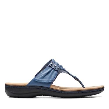 Imagem de Clarks Sandália rasteira feminina Laurieann Arla, Couro azul, 37