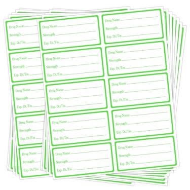 Imagem de Adesivos de etiqueta de nome de drogas, 1 x 5 cm para uso de medicamentos força veterinária etiquetas de lembrete de instruções veterinárias (500 peças)
