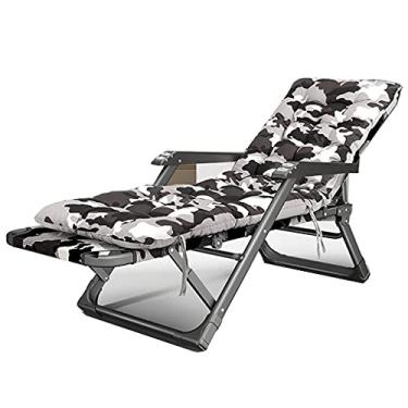 Imagem de YYBOES Poltrona reclinável de pátio extra larga de tecido Oxford de camuflagem portátil de 67 cm, cadeira reclinável dobrável com gravidade zero, para banhos de sol na praia, suporta 200 libras