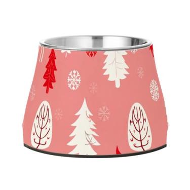 Imagem de Burbuja Tigela de aço inoxidável para ração de animais de estimação Deer Tree para comida e água, antiderrapante para cães médios e gatos, 590 ml