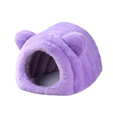 Imagem de Ioensy Casinha/Abrigo para Hamster, Casinha Fofa para, Macia e Adorável, Caverna para Pequenos Animais, Habitat para Chinchila, Porquinho-da-Índia e, Roxo